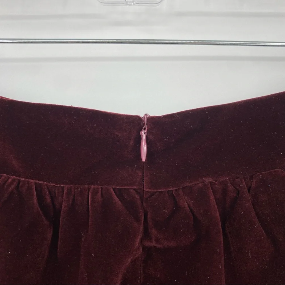 Cider Low‎ Rise Layered Skort Women’s Large Skater Shirt Velvet Dark Burgundy